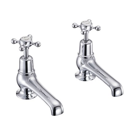 Claremont Bath Tap Deck Mounted CL3-Quarter turn with White accent