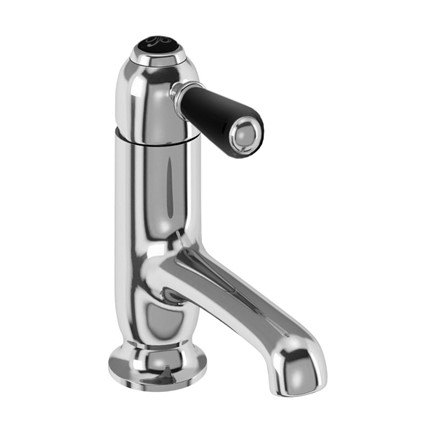 Chelsea Straight Basin Mixer without Waste with Black accent