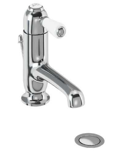 Chelsea Straight Basin Mixer with Pop-up Waste with white accent