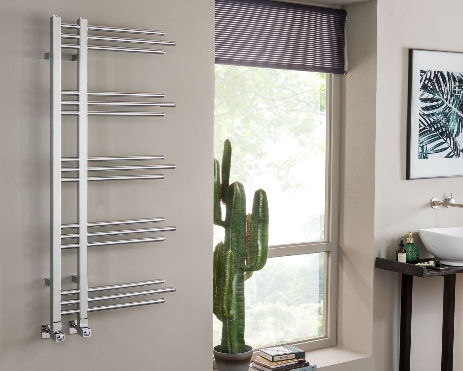 Contemporary Chic Towel Rail Heating Only - Chrome 1500x500