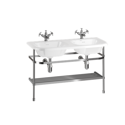 Double Roll Top Basin with Stainless Steel Stand 0TH