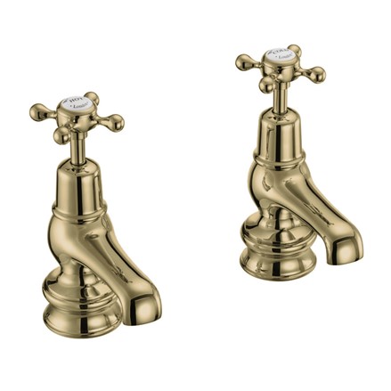 Claremont Regent Basin Tap 3"CLR1-QT GOLD-Quarter turn with White accent in Gold