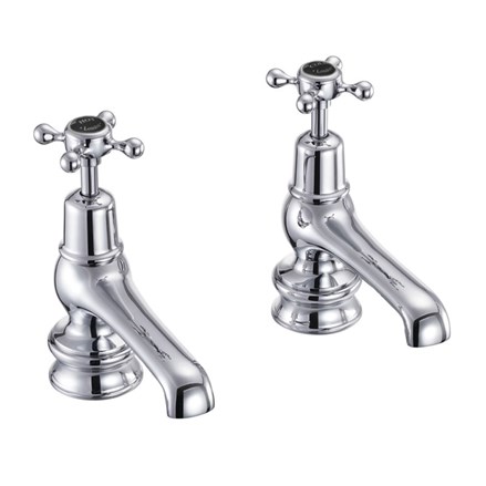 Claremont Regent Basin Tap 5"CLR2-Full turn with Black accent in Chrome