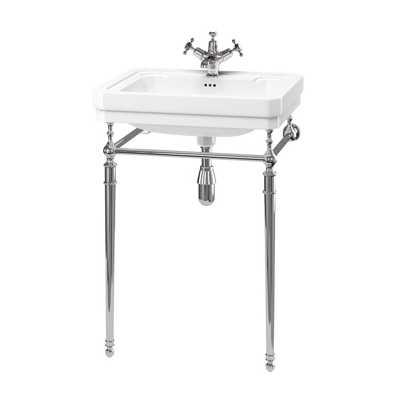 Contemporary 580mm Basin with Chrome Wash Stand 1TH