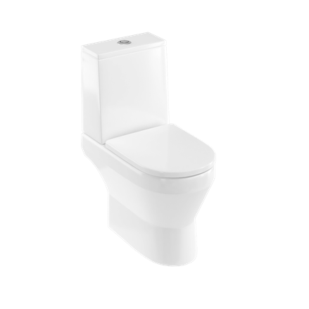 Curve2 rimless open back close coupled WC incl. seat