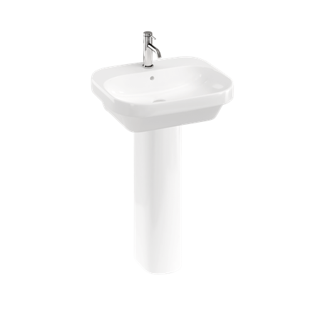 Curve2 550mm basin with full pedestal