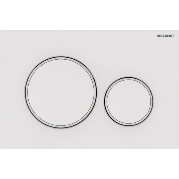 Geberit flush plate Sigma20 for dual flush: white, matt white