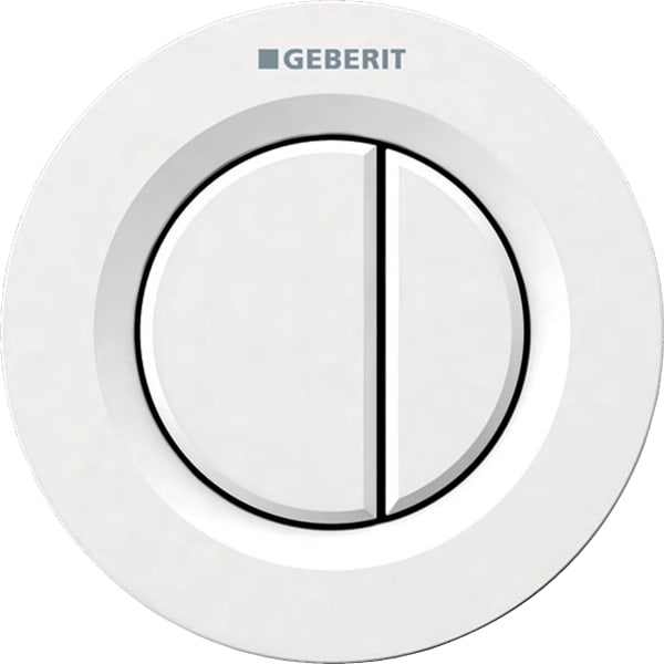 Geberit remote flush actuation type 01, pneumatic, for dual flush, concealed actuator: white alpine