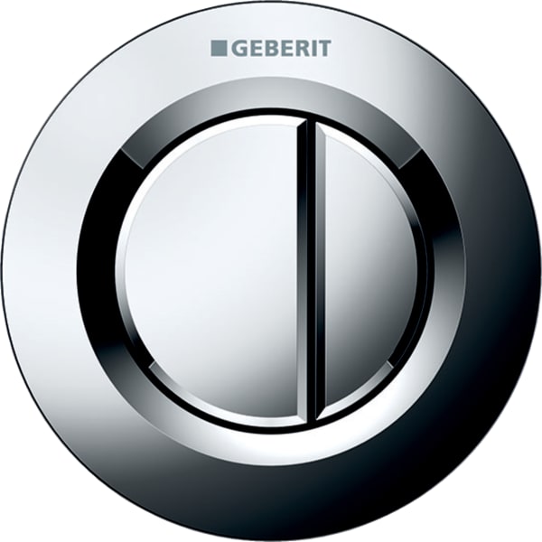 Geberit remote flush actuation type 01, pneumatic, for dual flush, concealed actuator: gloss chrome-plated 