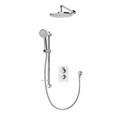 Concealed Thermostatic Mixer Dual with adjustable kit and wall fixed head - Round
