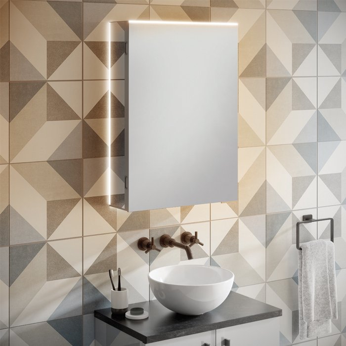 Ether Ambient LED Bathroom Cabinet 60– 60cm x 70cm x 12.2cm