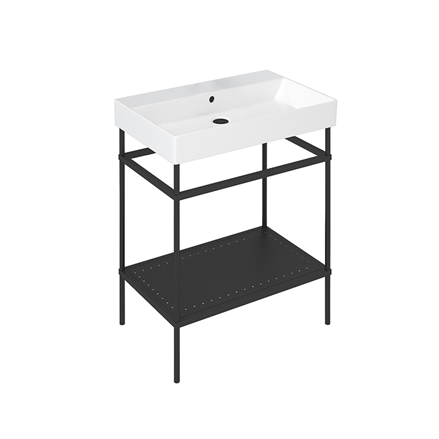Shoreditch Frame 700mm Furniture Stand and Basin-Matt Black with 0 tap holes 