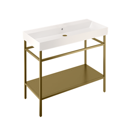 Shoreditch Frame 1000mm Furniture Stand and Basin-Brushed Brass with 0 tap holes -FRAME204 SHR.019 NTH
