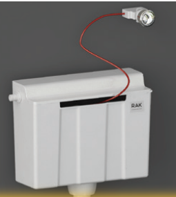RAK-Ecofix Concealed Cistern for Furniture complete with Cable Operated Push Button - Side Inlet