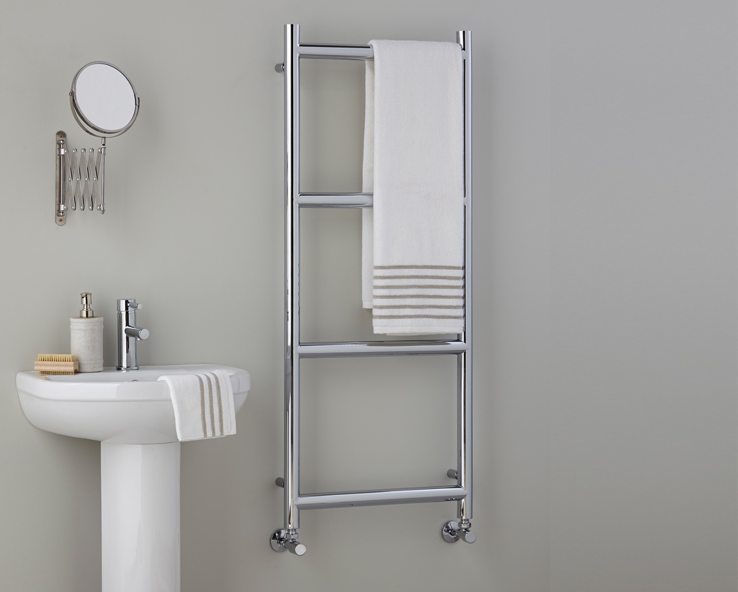 Contemporary Grace Towel Rail Heating Only - Chrome 800x500