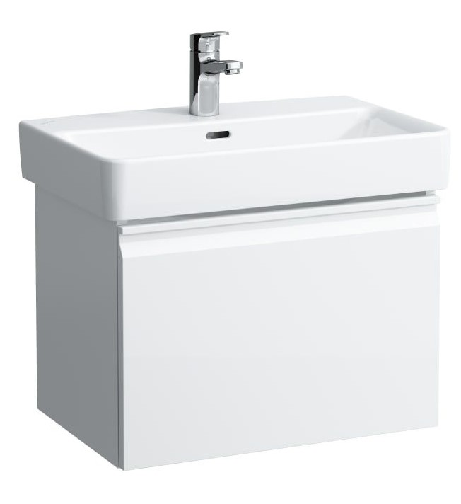 Vanity unit, 1 drawer, matches washbasin 818959 - WHITE GLOSSY
