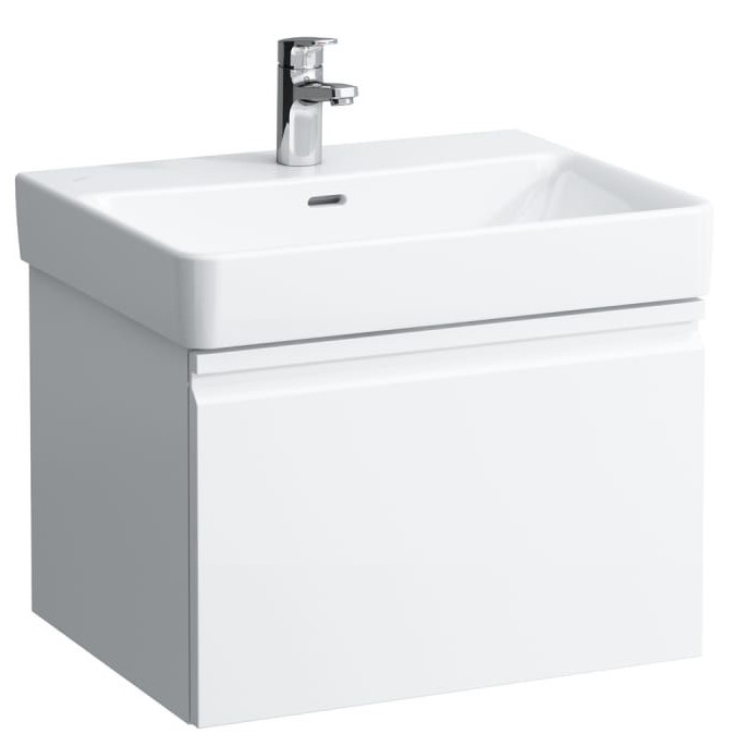 Vanity unit, 1 drawer and interior drawer, incl. drawer organiser, matches washbasin 810963-- WHITE GLOSSY