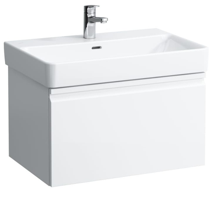 Vanity unit, 1 drawer, matches washbasin 810967- WHITE GLOSSY