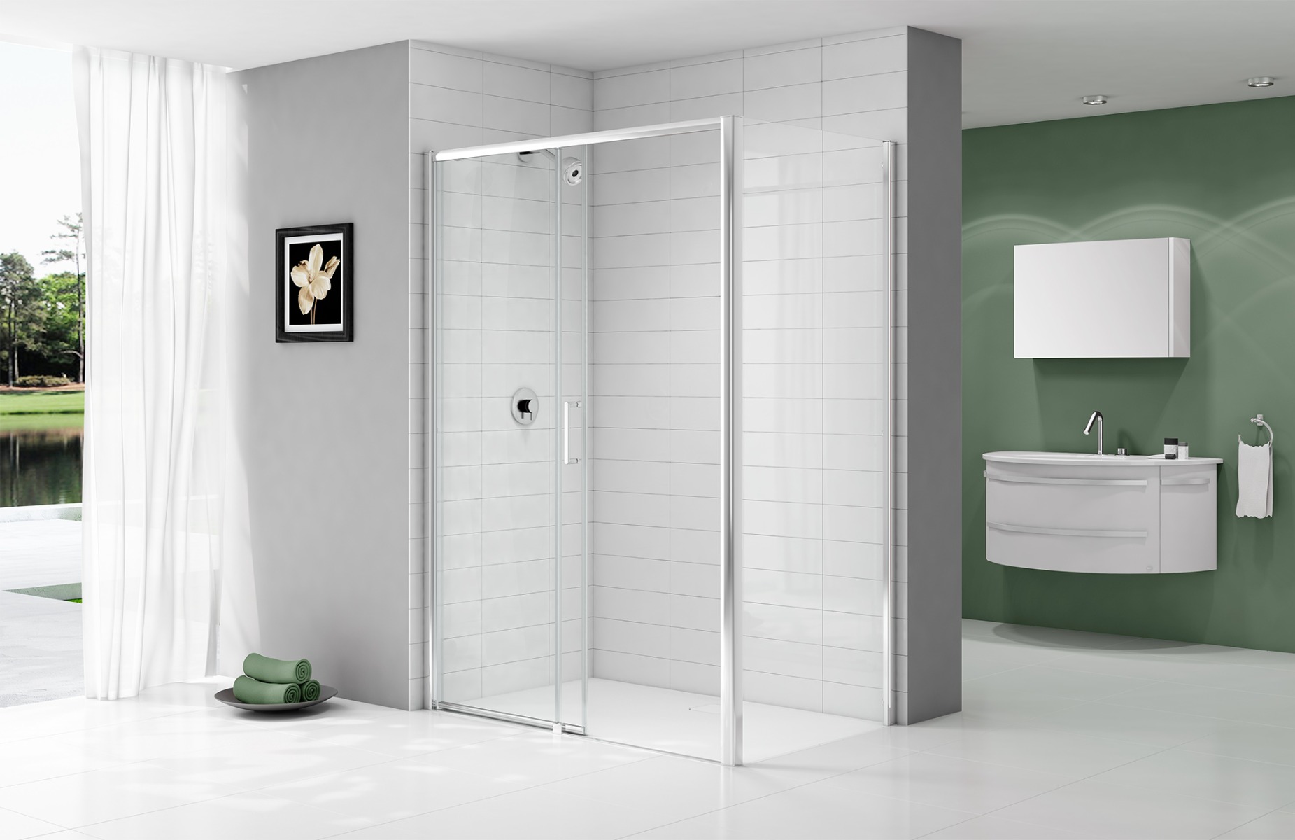 Ionic Express Low Level Access Sliding Shower Door 1400 Right