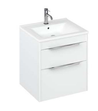 Shoreditch 550mm Wall Hung Double Drawer Unit with Note Square Basin-Matt White
