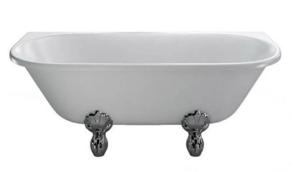 Avantgarde Back-to-wall 1700mm Traditional Bath with Feet