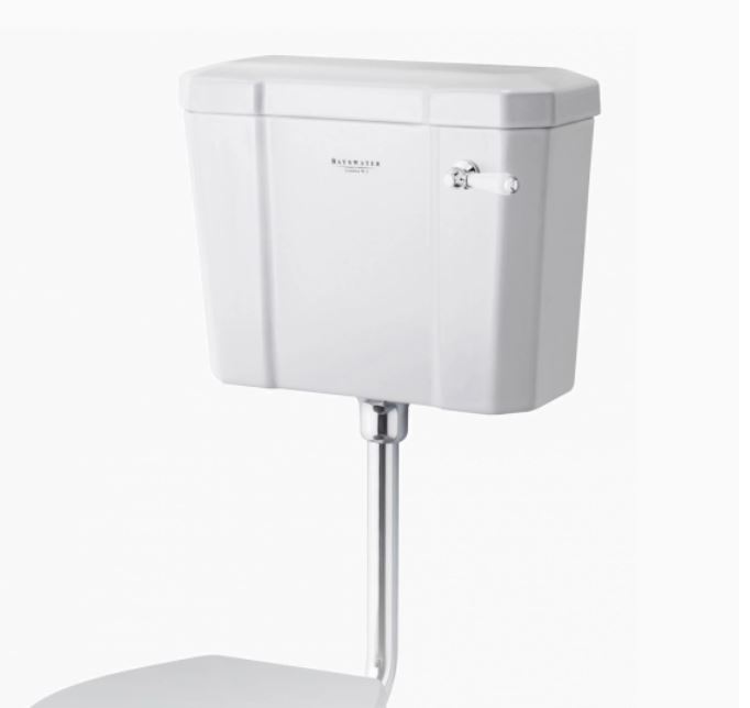 FITZROY CISTERN WITH WHITE CERAMIC LEVER INCLUDING FITTINGS - LOW LEVEL