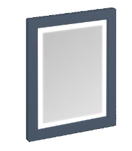 Framed 60 Mirror with LED Illumination Blue