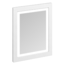 Framed 60 Mirror with LED Illumination Matt White
