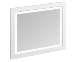 Framed 90 Mirror with LED Illumination Matt White