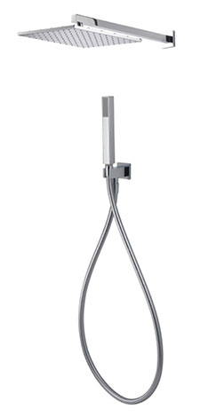 Aqualisa - Square handshower with 200mm fixed Square wall head