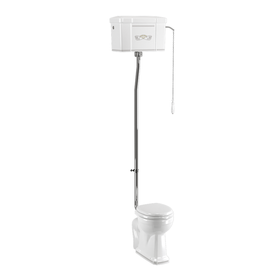 Bespoke Martinez Standard High Level WC with Single Flush Ceramic Cistern
