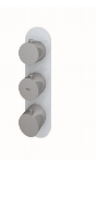 RAK-Feeling Round Dual Outlet Thermostatic Concealed Shower Valve in Grey