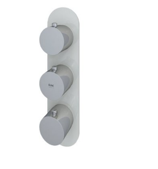 RAK-Feeling Round Dual Outlet Thermostatic Concealed Shower Valve in Greige