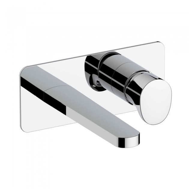 RAK-Positano Wall Mounted Basin Mixer with Back Plate in Chrome