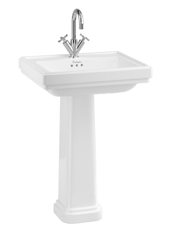 Riviera 580mm Square shaped Basin with Riviera Full Pedestal