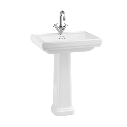 Riviera 650mm Square Basin with Riviera Full Pedestal NTH