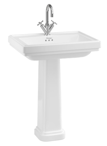 Riviera 650mm Square shaped Basin with Riviera Full Pedestal