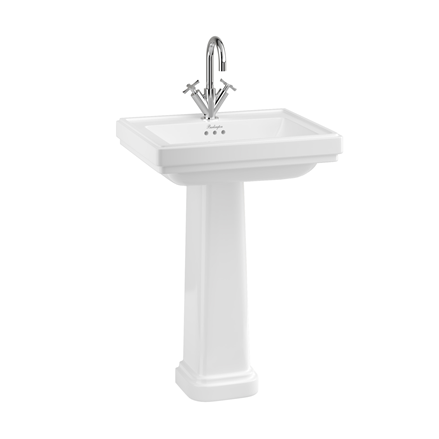 Riviera 580mm Square Basin with Riviera Full Pedestal NTH