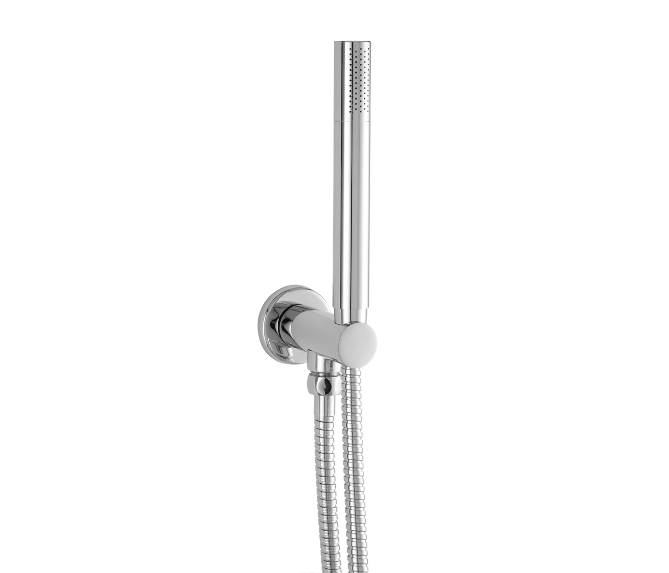 Round Water Outlet and Holder with Metal Hose and Slim Handshower