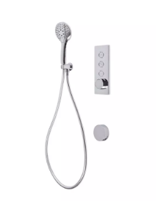 AXIOM TRIPLE FUNCTION PUSH BUTTON VALVE WITH HANDSET & HOLDER, OVERHEAD SHOWER AND SMARTFLOW BATH FILLER