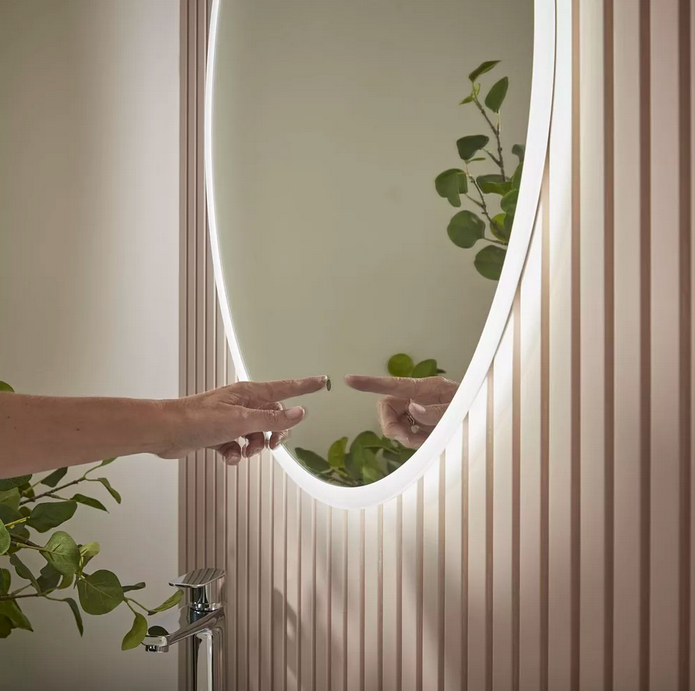 Covert LED Illuminated 800 circular bathroom mirror