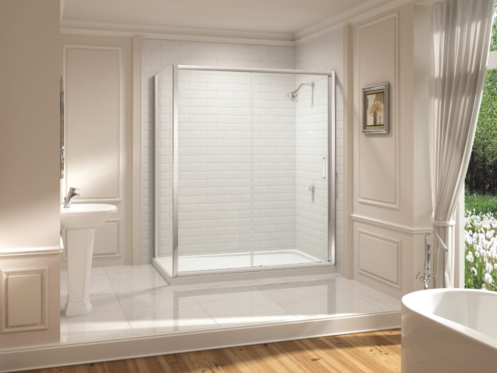 8 Series Sliding Shower Door With Mstone Tray -1700