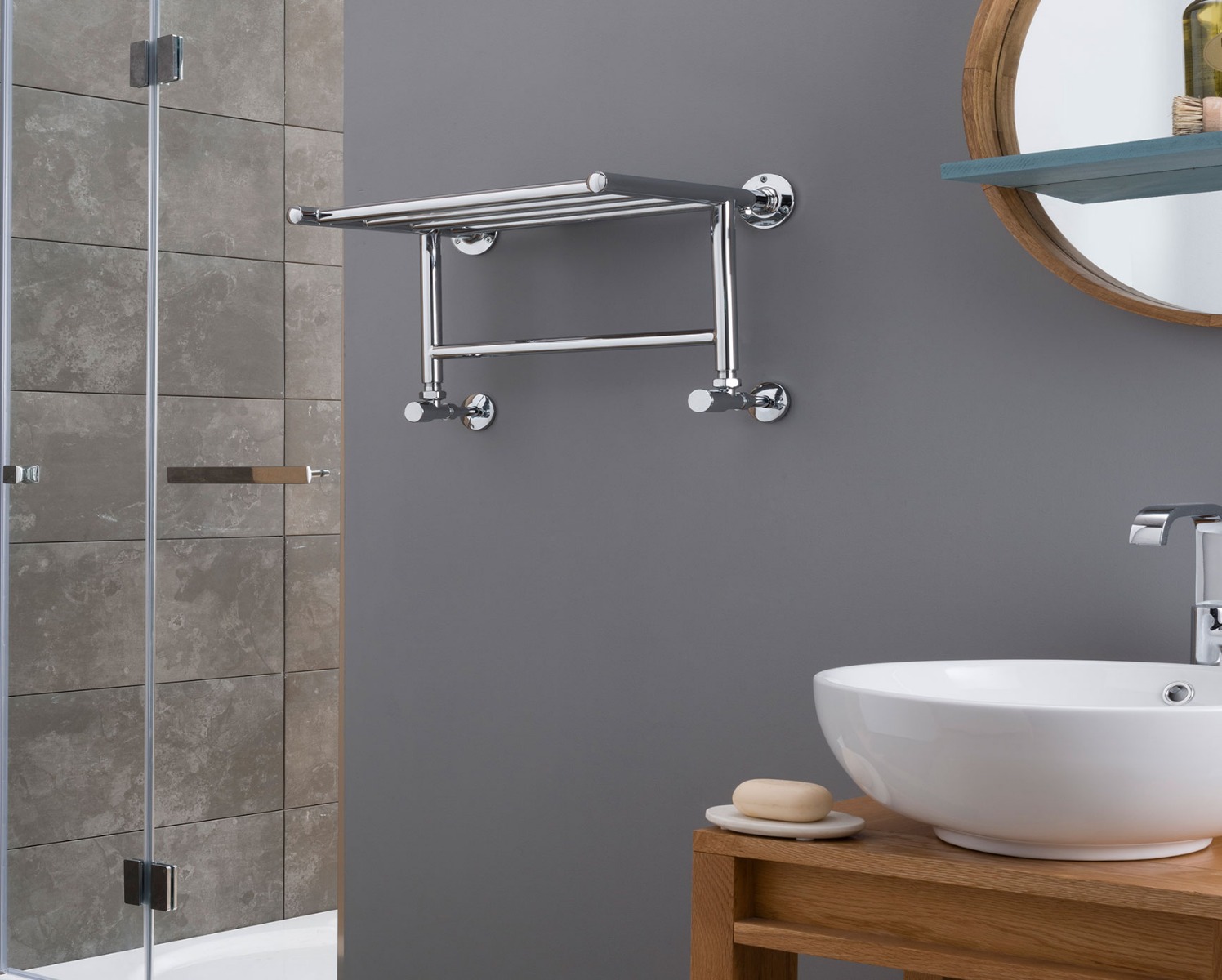 Contemporary Solo MS Towel Rail Heating-Chrome 265x500