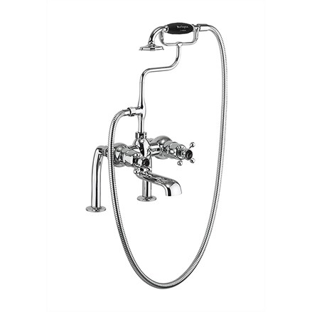 Tay Thermostatic Bath Shower Mixer Deck Mounted-with Black accents