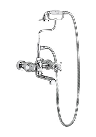 Tay Thermostatic Bath Shower Mixer Wall Mounted-with White accents