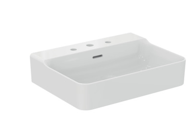  conca 60cm washbasin, 3 tapholes with overflow -T378801
