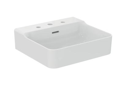 conca 50cm washbasin, 3 tapholes with overflow, ground - T381301