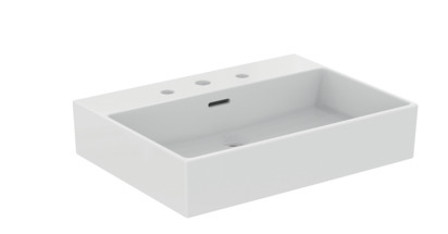 60cm washbasin, 3 tapholes with overflow, ground