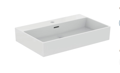 70cm washbasin, 1 th with overflow, ground- T389401