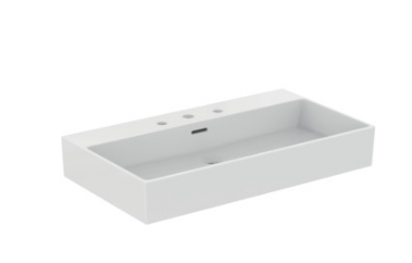 80cm washbasin, 3 tapholes with overflow, ground -T390001